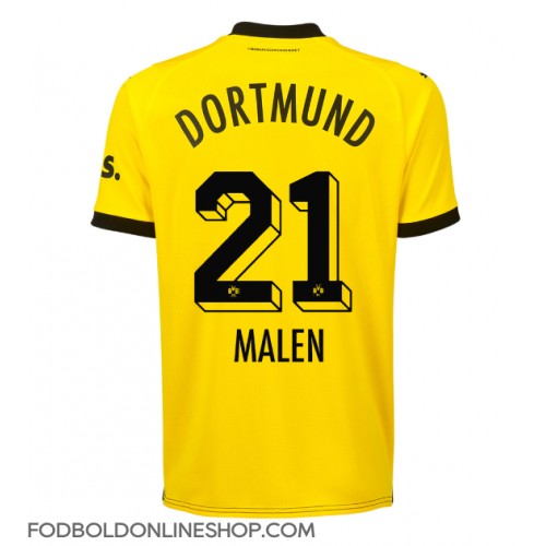 Borussia Dortmund Donyell Malen #21 Hjemmebanetrøje 2023-24 Kortærmet